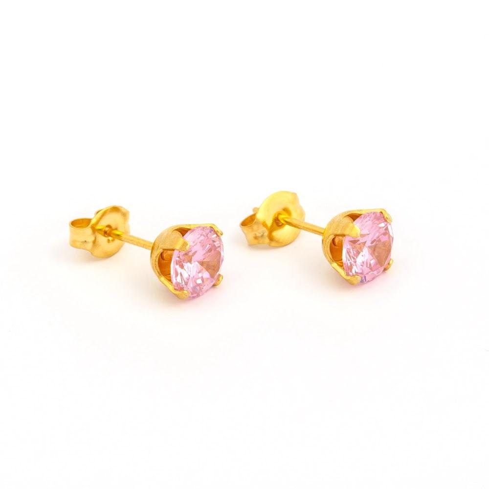 [8339] Studex Cz 6Mm Pink G/P Pr-6150-S