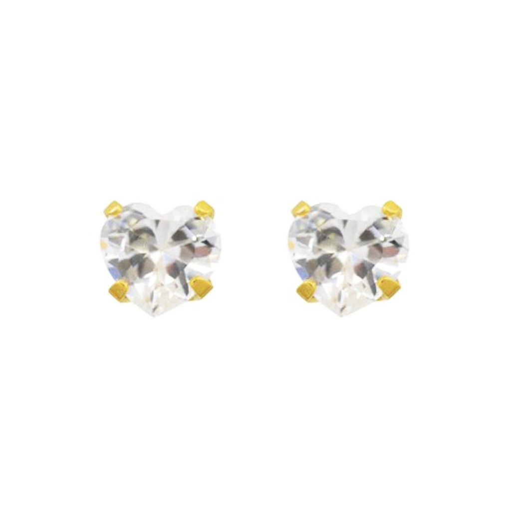 [8335] Studex Cz 5X5 Heart Tiffany G/P Pr-885-S