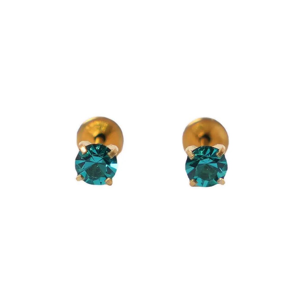 [2600005] Lustrous G/P 4 Mm Crystal December Blue Zircon Code 186
