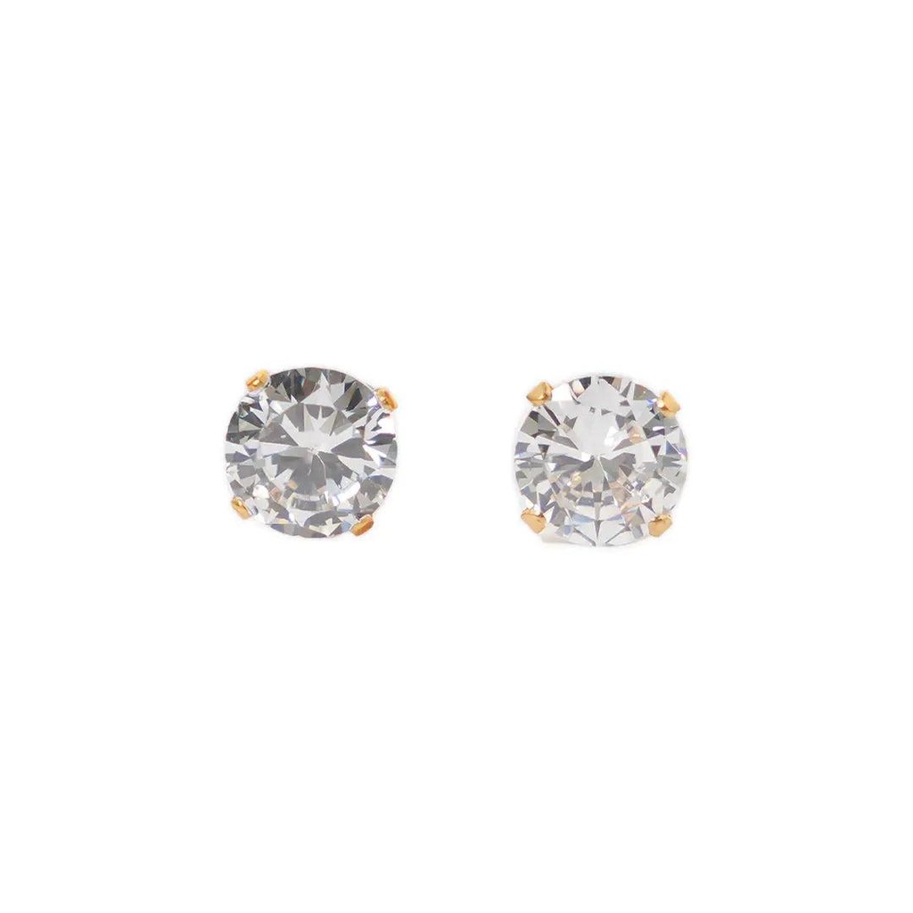 [1211586] Lustrous 18K Gold Plated White Big Diamond (7Mm) 147