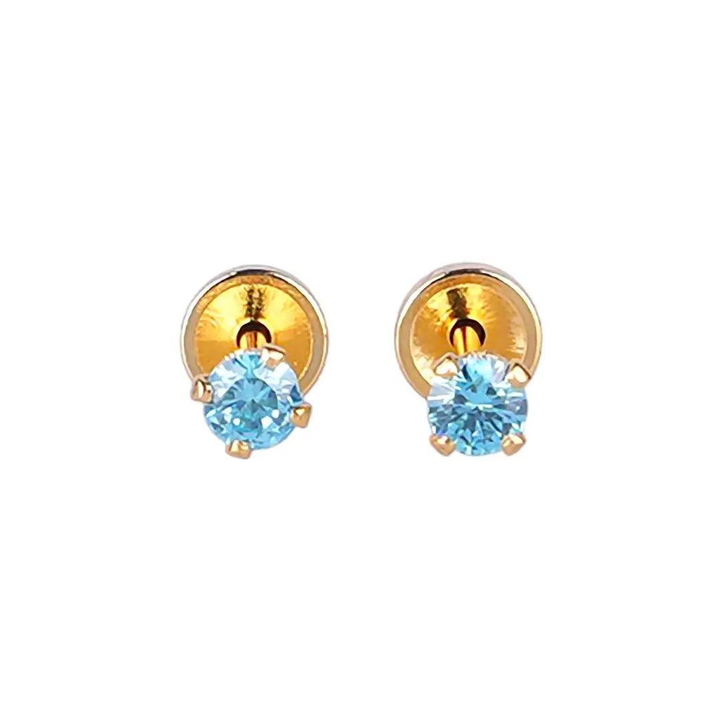 [1211615] Lustrous 18K Gold Plated Small Diamond Earring (3Mm) 176