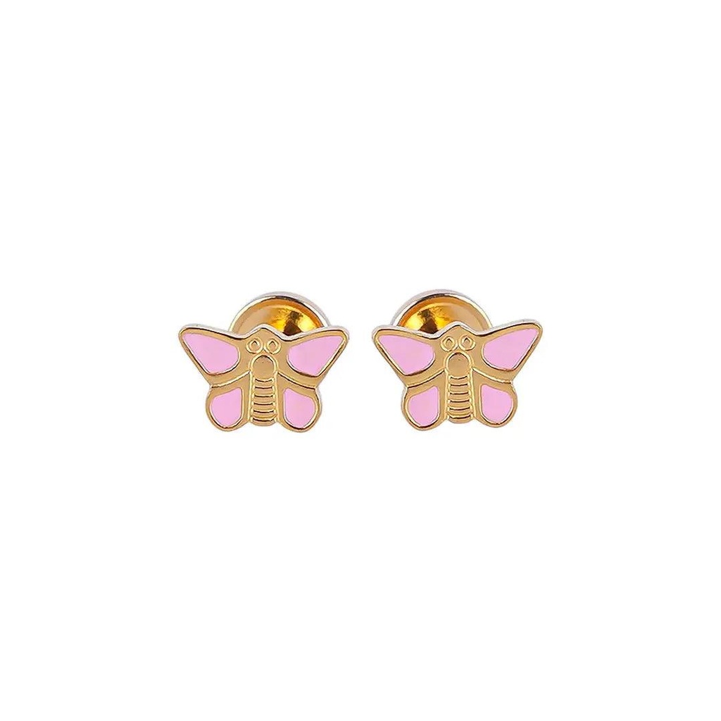 [1211577] Lustrous 18K Gold Plated Pink Butterfly (7Mm) 138