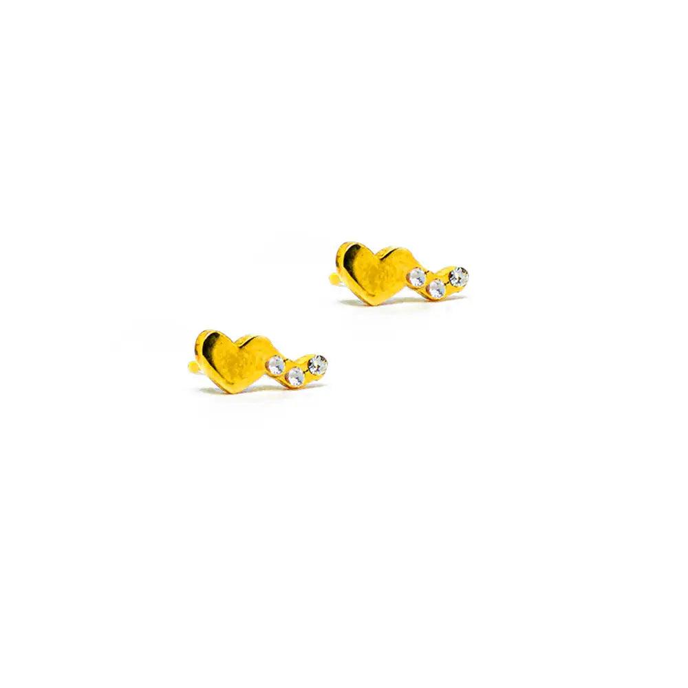 [1211567] Lustrous 18K Gold Plated Double Heart (9Mm) 128