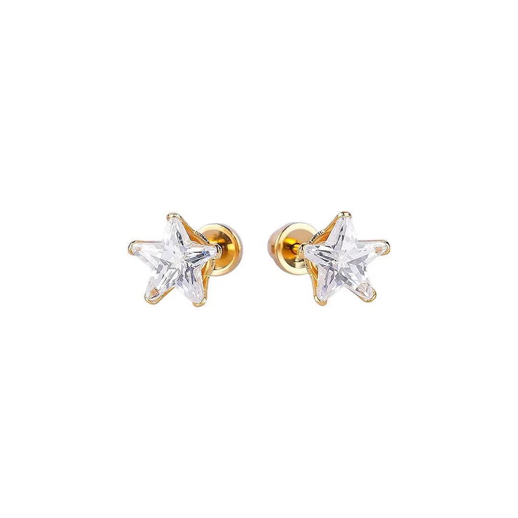 [1211589] Lustrous 18K Gold Plated Diamond Star (7Mm) 150
