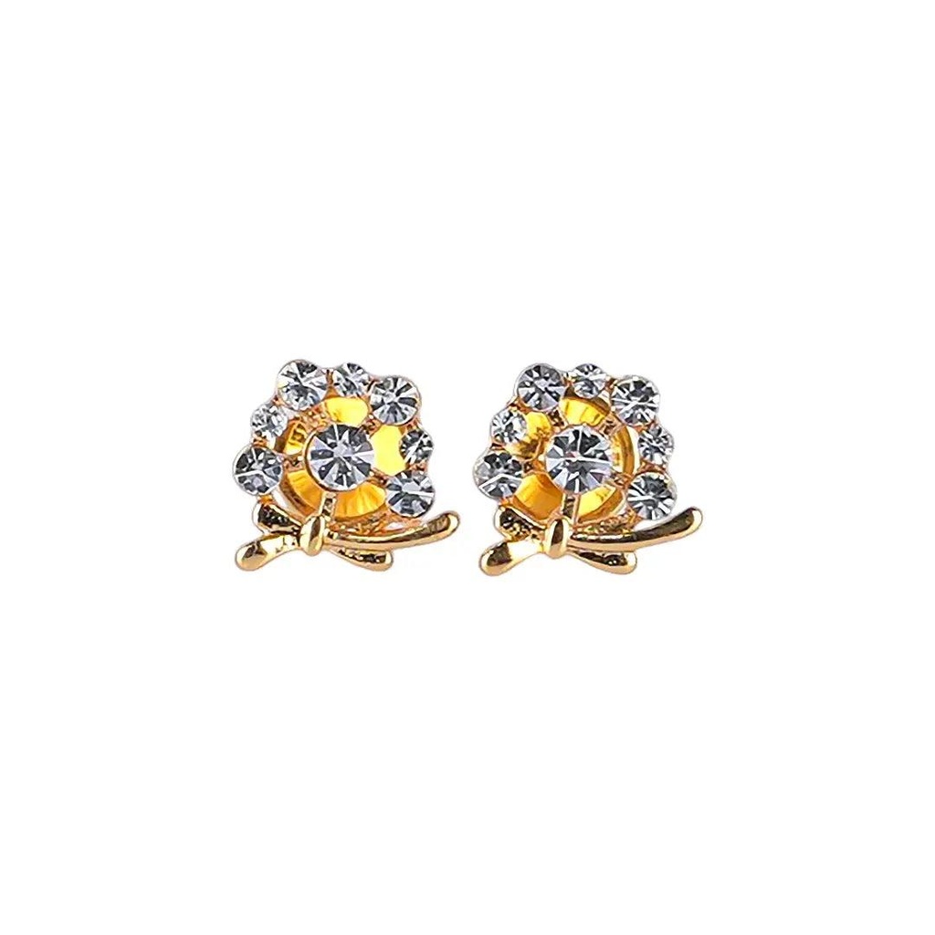 [1211566] Lustrous 18K Gold Plated Diamond Ring Tie (7Mm) 127