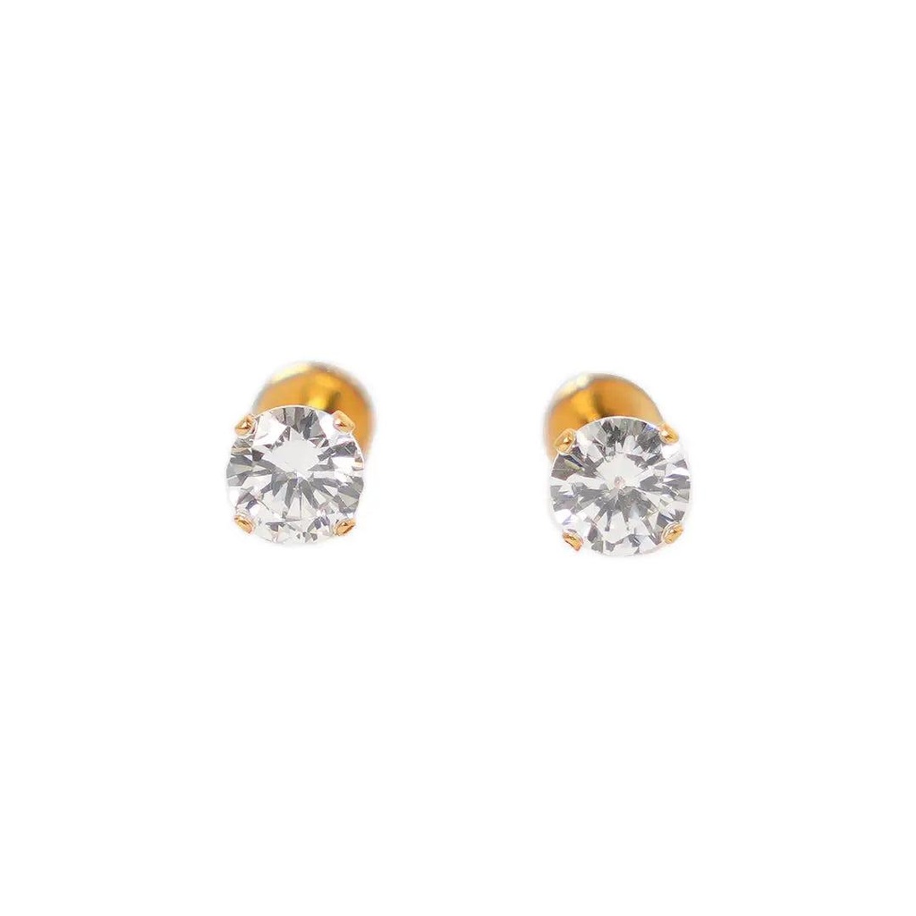 [1211619] Lustrous 18K Gold Plated Diamond Earring (5Mm) 180
