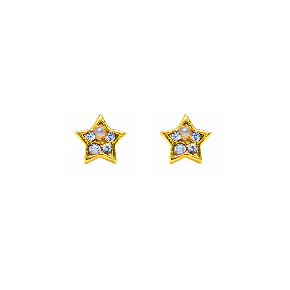 [1211568] Lustrous 18 K Gold Plated Flower Star (9Mm) 129