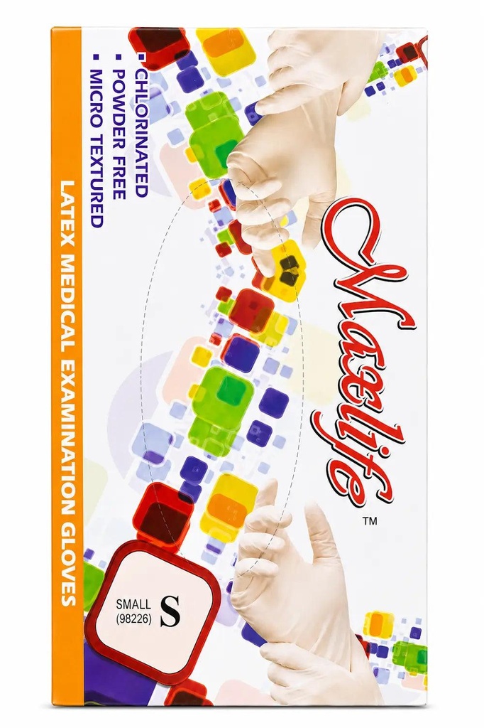 [1222772] Latex Examination Chlorinated Powder Free Gloves Small