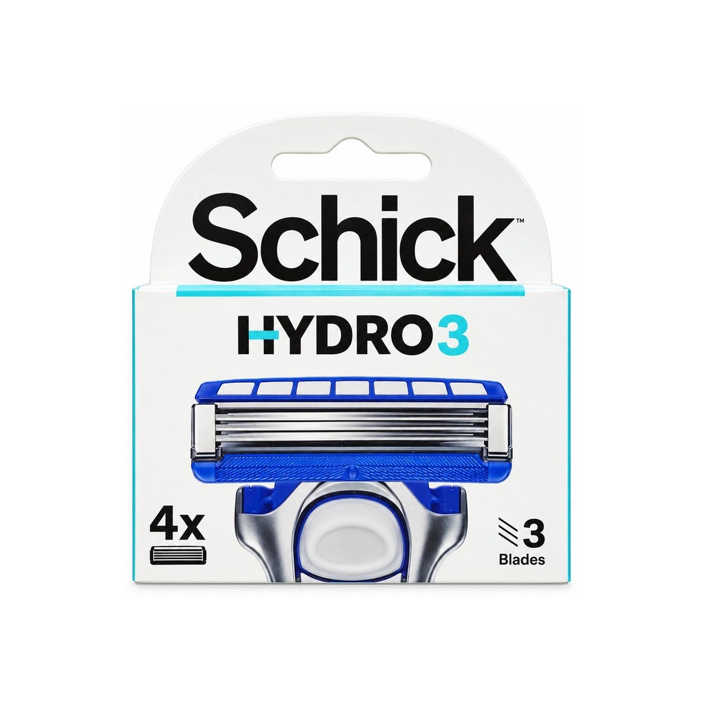 [1224081] شيك للرجال Hydro3 حماية البشرة الحساسة 3 شفرات 4 قطع