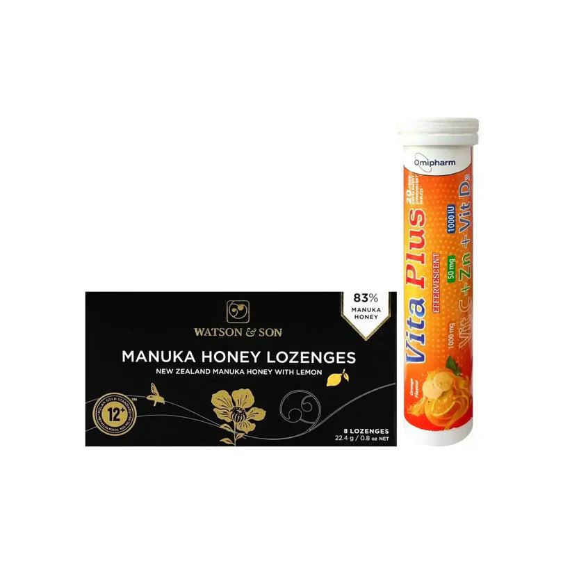 [1223724] package Manuka Lemon Lozenges + Vita Plus Effervescent