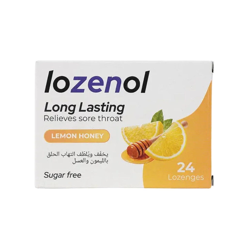[1220976] لوزينول حبوب مص لإلتهاب الحلق بالعسل والليمون خالي من السكر 24 قرص