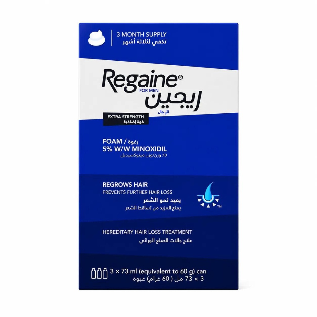 [1211377] ريجين 5% رغوة للرجال عرض 3 علب