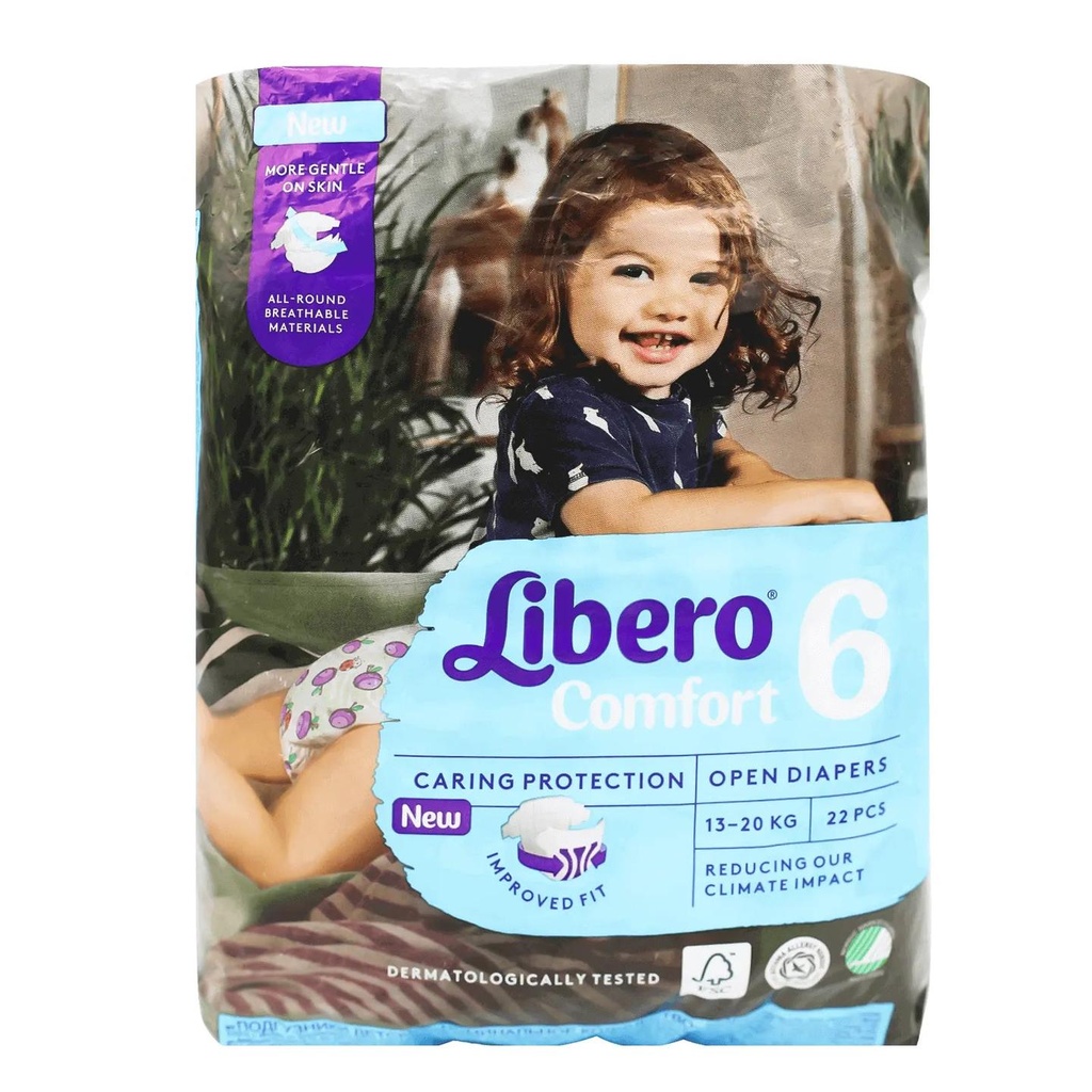 [1208441] ليبرو 6 كومفورت 13-20 كجم 22 حفاضة