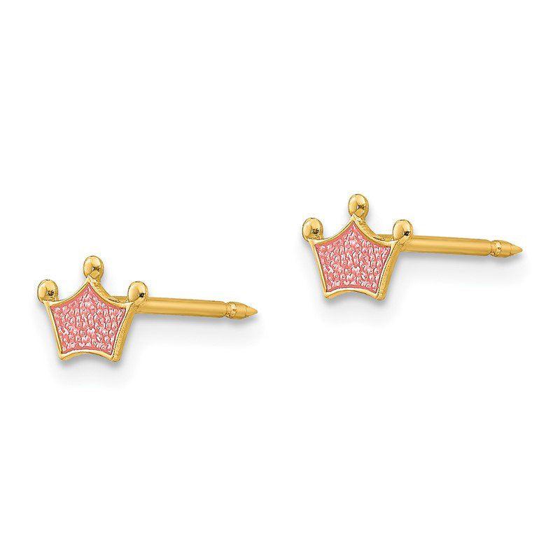 [11166] انفرنس 844E حلق طبي تاج وردي مطلي بالذهب 14 قيراط